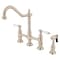 Kingston Brass KS1276PLBS Heritage Bridge Kitchen Faucet W/ Brass Sprayer, Nickel KS1276PLBS - alternate 1